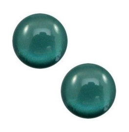 10 x Polaris Cabochon 7mm Jais Deep teal green