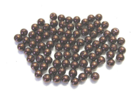 80 x prachtige glasparels 6mm kleur: gat: 1mm  Middenbruin