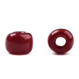 20 gram rocailles Seed Beads 6/0  4mm gat: 1,5mm Opaque Dark Red