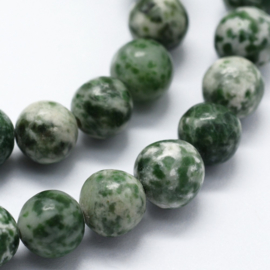 10 x  edelsteen kraal van Green spot Jasper 4mm gat: 0,6mm