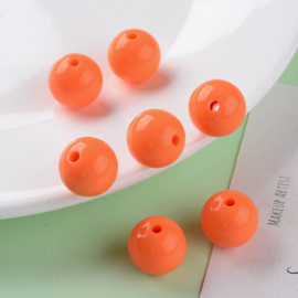 10 x Acryl kralen rond 16 x 15 mm – gat 2,8 mm – Coral