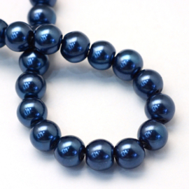 40 x  glasparel kleur: Marine Blue 6mm gat: 1mm