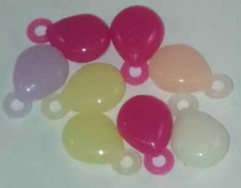 15 x Jelly style acryl kralen  assortiment hangers in de vorm van een druppel 19mm gat 3mm