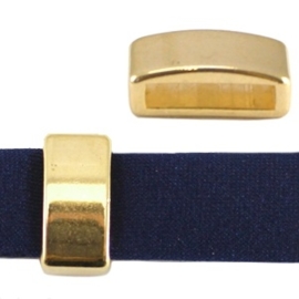 2 x DQ metaal schuiver blokje Goudkleur (nikkelvrij) ca. 8 x 5 mm (Ø 5.2x2.2mm)