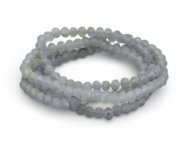 1 x Streng met ca. 145 glaskralen facet rondelle briolette kristal – 4 x 3 mm – gat 1 mm – Light Steel Blue