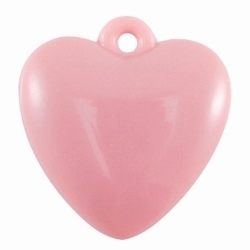 5x Acryl hanger hart pastel Vintage Roze 21 x 20mm oogje: 2mm