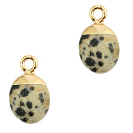 1 x Natuursteen hangers Greige-gold Spotted stone