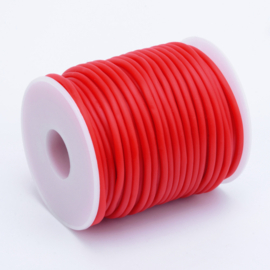 100 cm hol Rubber DQ koord 3mm gat: 1,5 mm Rood