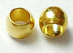c.a. 100 x goudkleur  knijpkralen c.a. 1,5 mm gat 1mm (Nikkelvrij)
