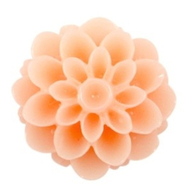 2 x Dahlia bloem kralen 14 mm shiny Peach orange