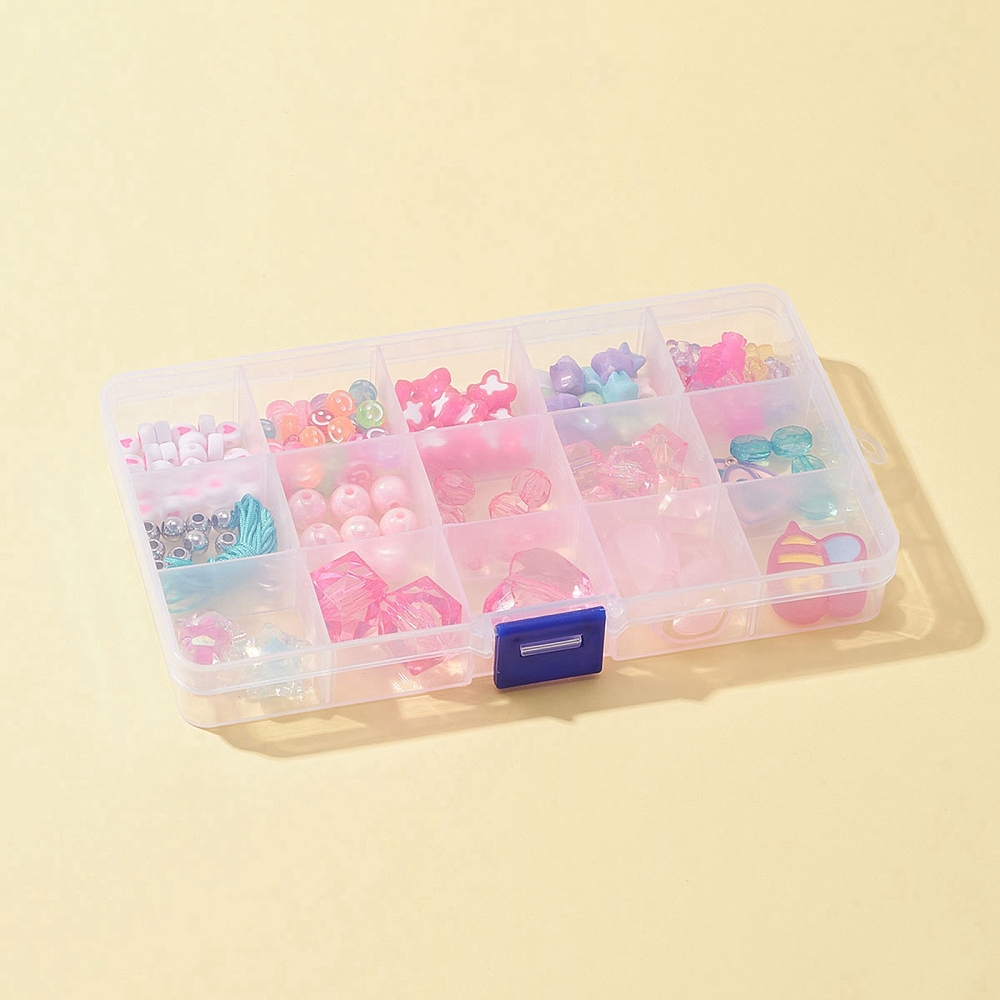 Kinder DIY armbandjes maken set – vrolijke kralen, bedels en draad – gemixte kleuren – inclusief opbergdoos (In bestelling)