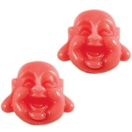 2 x Buddha Kraal Resin 12 mm Coral