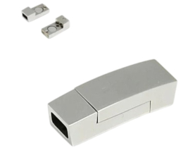 1x RVS metaal magneetslot (leer plat 5mm) gat: 5 x 10mm
