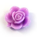 4 x Resin roosje 14 mm violet cabochon