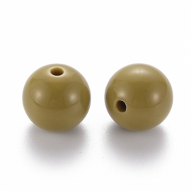 10 x Acryl kralen rond 16 x 15 mm – gat 2,8 mm – Dark Goldenrod