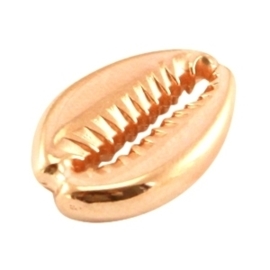 DQ metalen tussenstuk Kauri schelp Rose Gold (nikkelvrij)  ca. 19x13mm