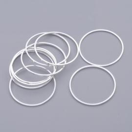 4 x Metalen ring verbindingsring 25 mm – oogje 25 mm – zilverkleur (Nikkelvrij)