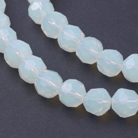 10 x Glaskraal facet Opalite 8mm gat 1mm