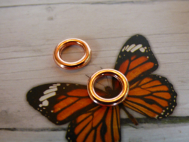 2 x Gesloten metalen DQ  ring rose gold  12 x 2mm Binnen maat: 6,5mm