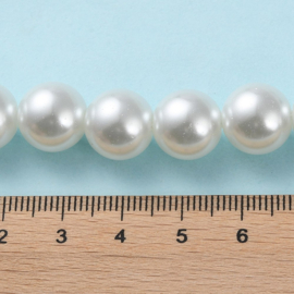 10 x Glasparels rond 12 mm – gat 1,5 mm – wit