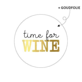 10 x Sticker rond 40mm - Time for wine
