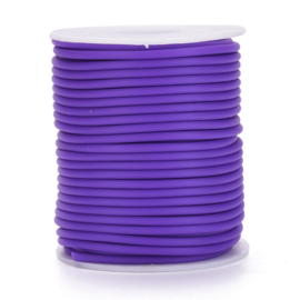 100 cm hol Rubber DQ koord 3mm gat: 1,5 mm Mauve