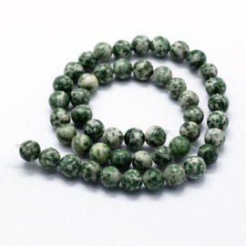 10 x  edelsteen kraal van Green spot Jasper 4mm gat: 0,6mm