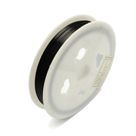 RVS Rijgdraad met nylon coating  0,38 mm x 100 meter zwart