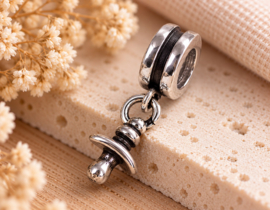 1 x Kraal speentje 20 x 4 mm – 925 Sterling Zilver met 4 mm gat