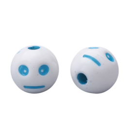 25 x ronde acryl kralen met stemmings gezichtjes