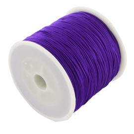 1 rol 90 meter gevlochten nylon koord, imitatie zijden draad 0,8mm dark violet