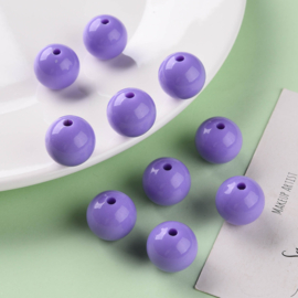 10 x Acryl kralen rond 16 x 15 mm – gat 2,8 mm – Lilac