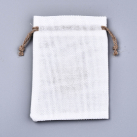 Cadeauzakje luxe met hart van Jute c.a. 14 x 10cm