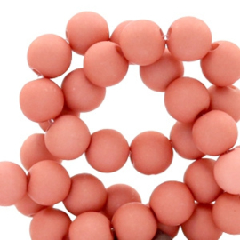 15 x Acryl kralen mat rond 10mm Old pink gat: 1,8mm