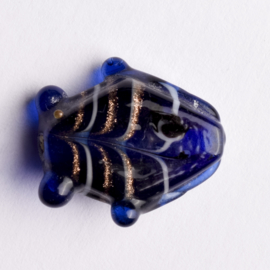 5  x vis kraal 18x18x8 mm kleur: blauw gat: 1mm