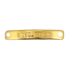 1 x Bedels DQ metaal tussenstuk bar Revolution Goud ca. 40x7mm (Ø2mm)