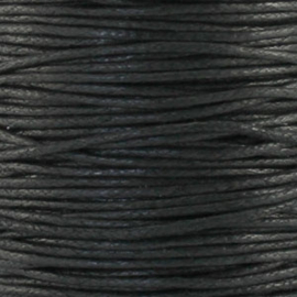 Wax-koord zwart 0,5mm per rol van 100 meter
