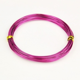 Aluminium draad 1mm dik, 10m per rol Medium Violet Red