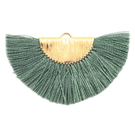 Kwastjes hanger Gold-army green