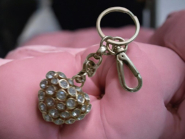 Kathy van Zeeland Luxe Tas- Sleutel Hanger met Strass goudkleur.