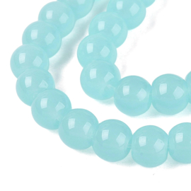 30 x Imitatie jade glaskralen rond 6-6,5 mm – gat 1,4 mm – Turquoise
