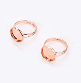 Verstelbare basis ring, voor cabochon Ø 12 mm rose gold