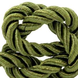 1 rol met 5 meter trendy koord weave c.a. 10mm Olive green (kies voor pakketpost)