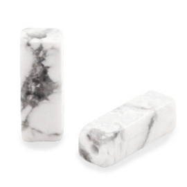 2 x  Natuursteen kralen magnesiet tubes White marmer 13x5mm (Ø1mm)