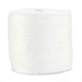 1 rol 90 meter macramé draad metallic 0.5mm White (kies voor pakketpost)