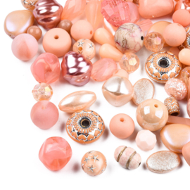 10 gram Luxe Acryl Kralen – Peach Fuzz – Gemixte Vormen