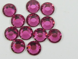 4 x Swarovski fuchsia plat strass steentje 7mm