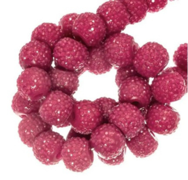 10 x Sparkling beads 8mm hot pink