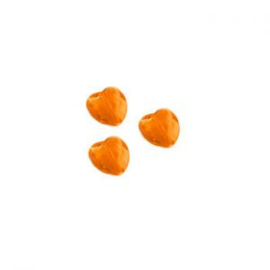 10 x Kinderkralen acryl facet hart oranje 12.5 mm
