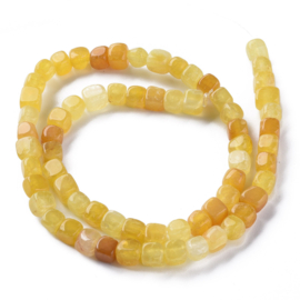 10 x Agaat edelsteen kralen kubus 5-8 x 4-8 x 4-6 mm – gat 1,2 mm – Gold